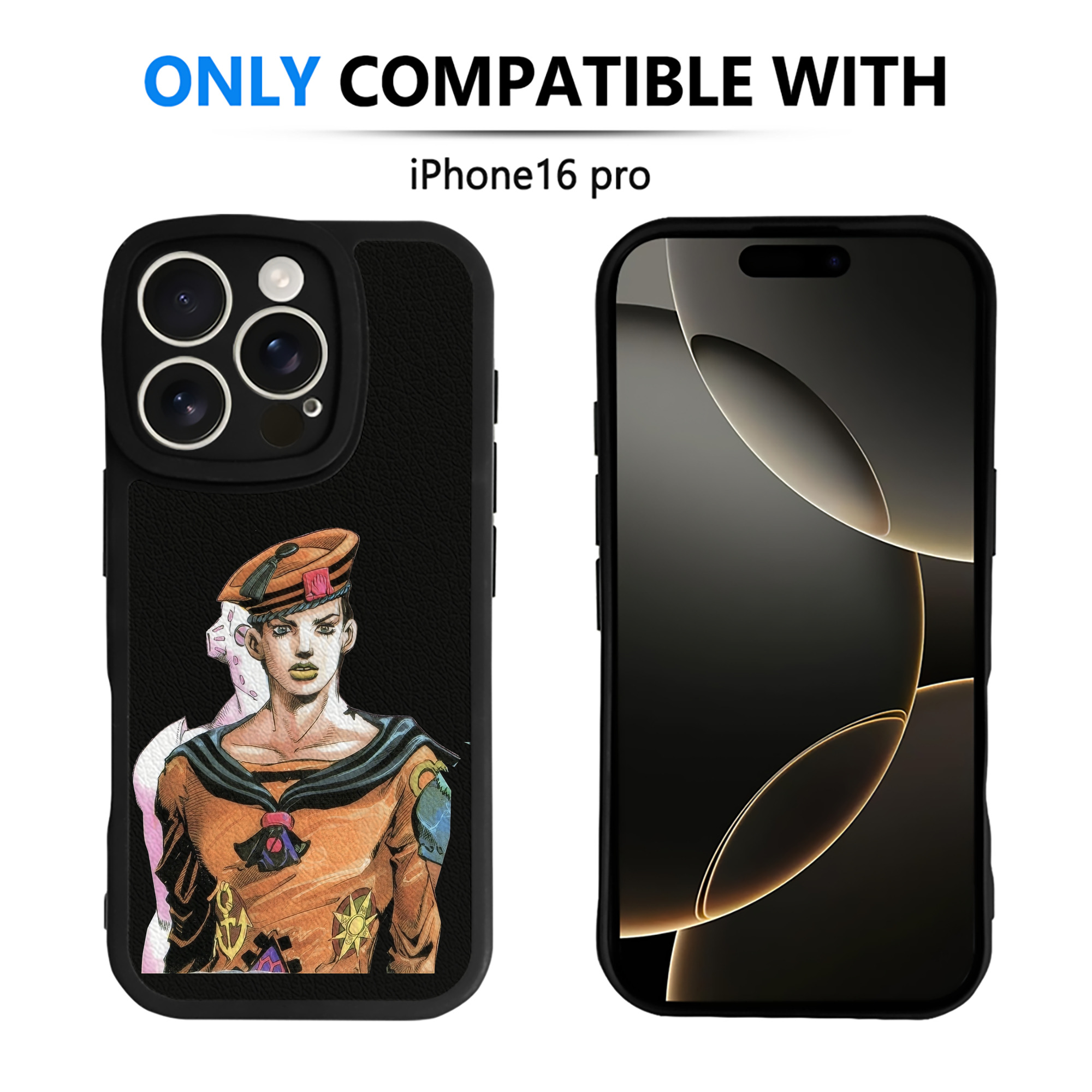 （画像用） ジョジョの奇妙な冒険 東方定助 JoJo's Bizarre Adventure Higashikata Josuke 【iPhone 16シリーズ対応】シリコンスマホケース（レザー調） 材質：シリコン